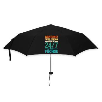 Fuchs - Regenschirm (klein) - Schwarz - Vorne