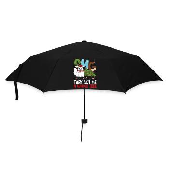 Chat avec sapin de Noël - Parapluie standard - noir - Devant