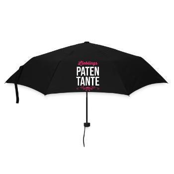 Taufe Patin Tante Patenkind Patentante - Regenschirm (klein) - Schwarz - Vorne