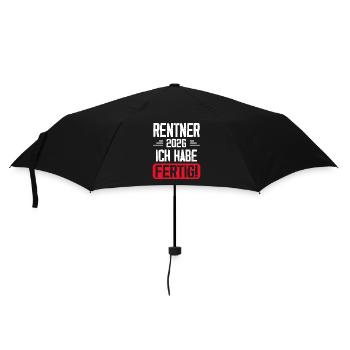 Rentner 2026 Ruhestand Geschenk - Regenschirm (klein) - Schwarz - Vorne