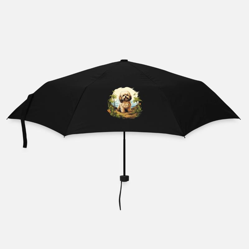 Hund Havaneser - Regenschirm (klein) - Schwarz