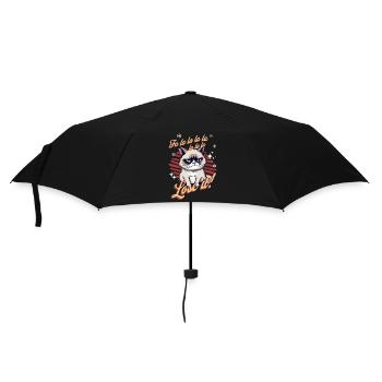 Wütende Katze Xmas Sarkastisch Lustige Katze Meme - Regenschirm (klein) - Schwarz - Vorne
