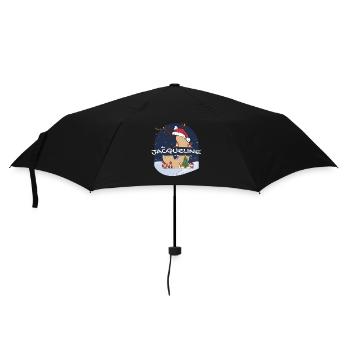 Toller Jacqueline-Name mit Weihnachtsmütze im Weihnachtsthema - Regenschirm (klein) - Schwarz - Vorne