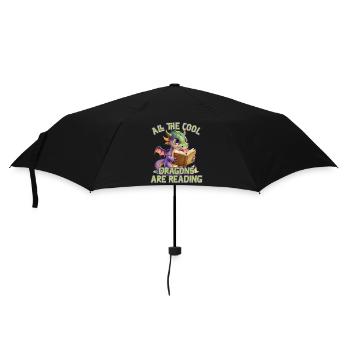 Alle Coolen Kids Lesen Drachen - Regenschirm (klein) - Schwarz - Vorne