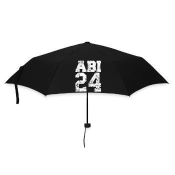 Abitur Abi 2024 Abiturienten Abschluss Geschenk - Regenschirm (klein) - Schwarz - Vorne
