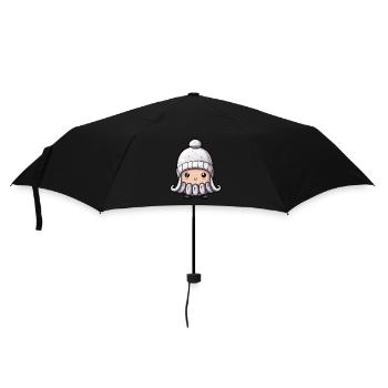 Poulpe d’hiver Octopus Comic Mignon - Parapluie standard - noir - Devant