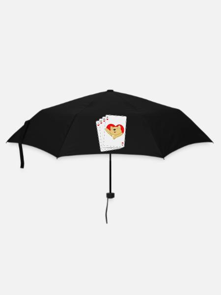 Katze Poker Pokerkarten - Regenschirm (klein) - Schwarz