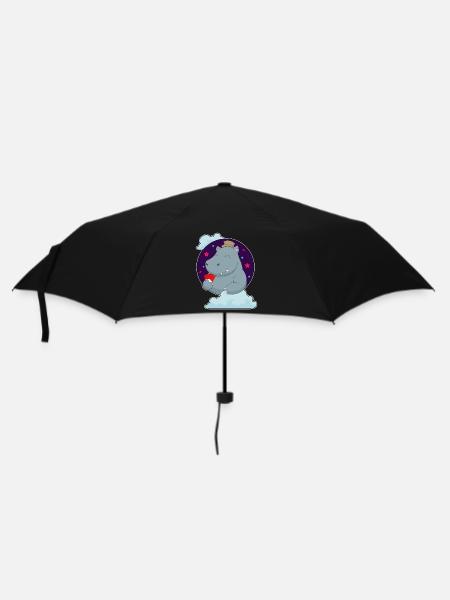 Nilpferd Poker Pokerkarten - Regenschirm (klein) - Schwarz
