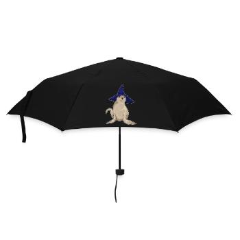 Seehund Hexe Hut - Regenschirm (klein) - Schwarz - Vorne