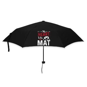 Mein Herz Ist Auf Dieser Matte - Regenschirm (klein) - Schwarz - Vorne