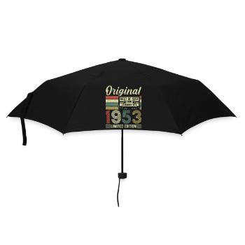 1953 Jahrgang Geschenkideen - Regenschirm (klein) - Schwarz - Vorne