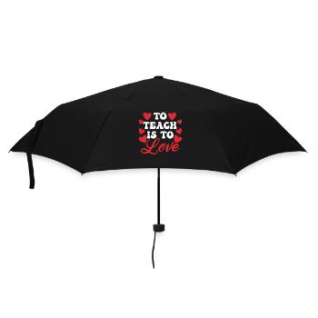 To Teach Is to Love Happy Valentine's Day Red - Umbrella (small) - black - Front