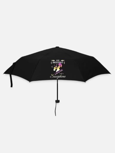 Saxophone Girl Saxophon Spielerin Geschenk - Regenschirm (klein) - Schwarz
