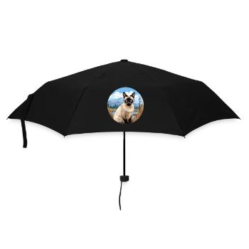 Siamese Cat Siamkatze - Regenschirm (klein) - Schwarz - Vorne