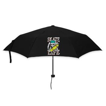 La vie de skate | Crâne punk roulant - Parapluie standard - noir - Devant