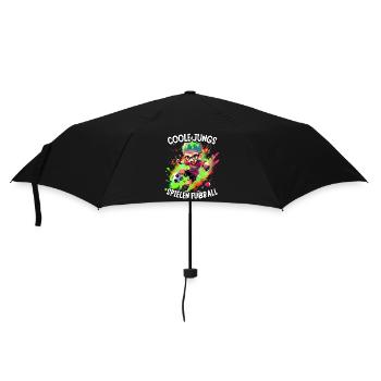 Coole Jungs spielen Fußball für Jungen Fußballer - Regenschirm (klein) - Schwarz - Vorne