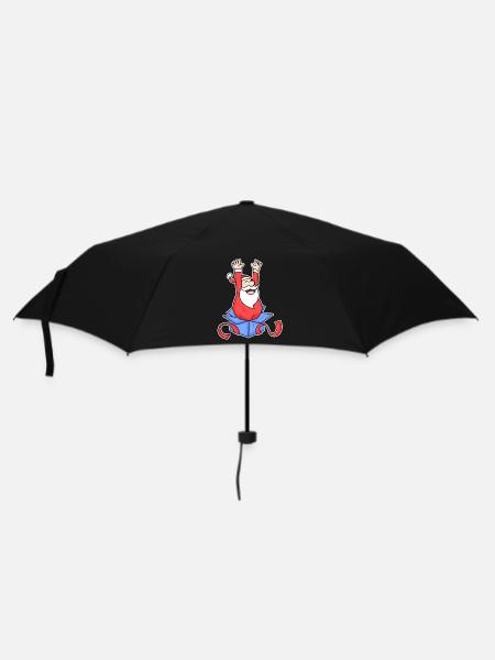 Weihnachtsmann Überraschung - Regenschirm (klein) - Schwarz