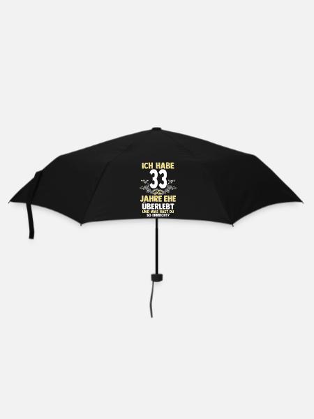 Ehe Zinnhochzeit 33 Jahre Verheiratet Hochzeitstag - Regenschirm (klein) - Schwarz