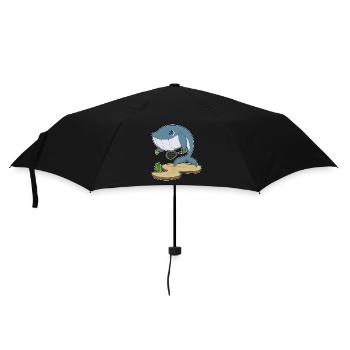 Whale tennis tennis racket sport - Umbrella (small) - black - Front