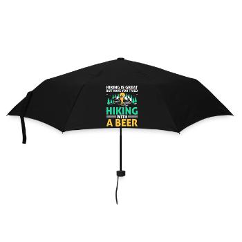 Hiking Hiker Nature Trekking Outdoor Mountaineerin - Umbrella (small) - black - Front
