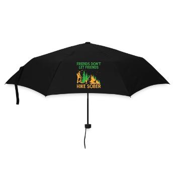 Wandern Wanderer Natur Trekking Outdoor Bergsteigerin - Regenschirm (klein) - Schwarz - Vorne