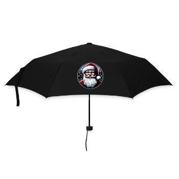 Weihnachtsmann Design Lustiges Geschenk für Weihnachtsliebhaber - Regenschirm (klein) - Schwarz - Vorne