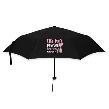 Das Leben Ist Nicht Perfekt Maniküre Nageldesigner - Regenschirm (klein) - Schwarz - Vorne