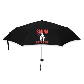 Wellness Saunagänger Saunieren Saunierer Sauna - Regenschirm (klein) - Schwarz - Vorne