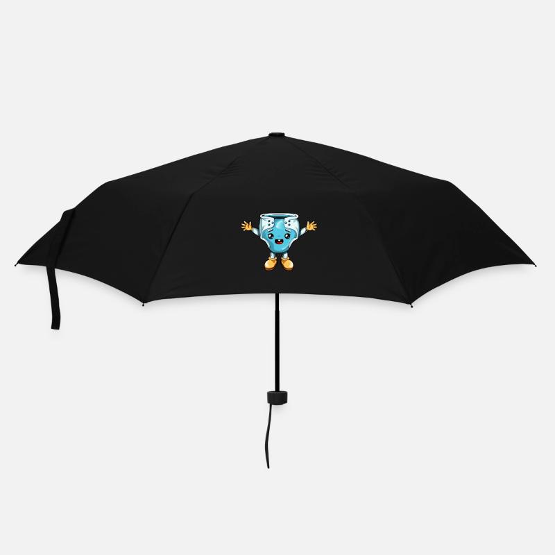 Cartoon Kawaii Windel - Regenschirm (klein) - Schwarz