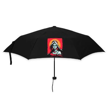Traditionelle indische Frau - Regenschirm (klein) - Schwarz - Vorne