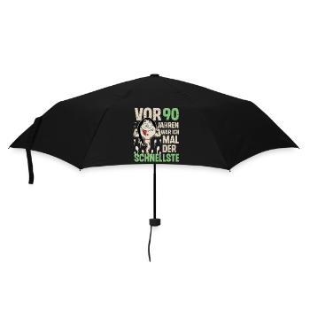 90. Geburtstag 90 Jahre War Ich Mal Der Schnellste - Regenschirm (klein) - Schwarz - Vorne