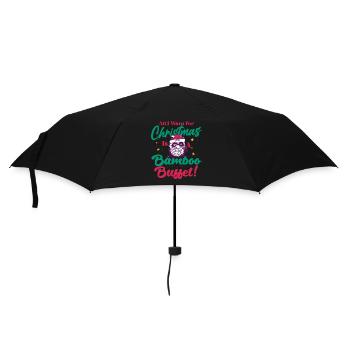 funny panda Christmas Morning Vibes - Umbrella (small) - black - Front