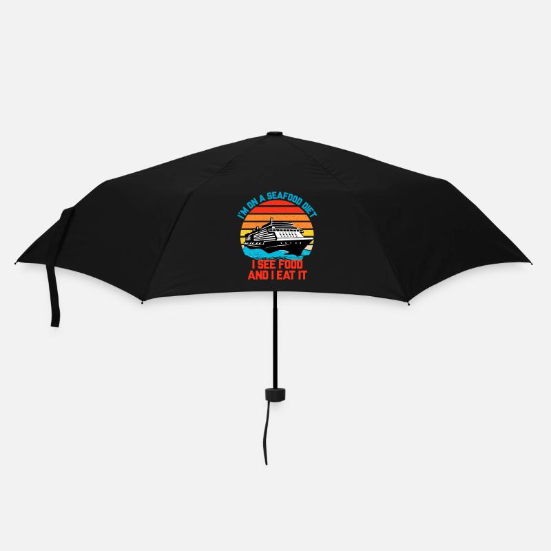 I'm On A Seafood Diet Summer Cruise Ship Vacation - Umbrella (small) - black