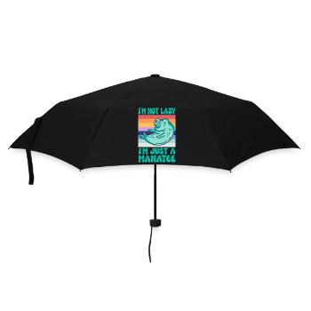 Vintage Manatee Cute Sea Cow - Umbrella (small) - black - Front