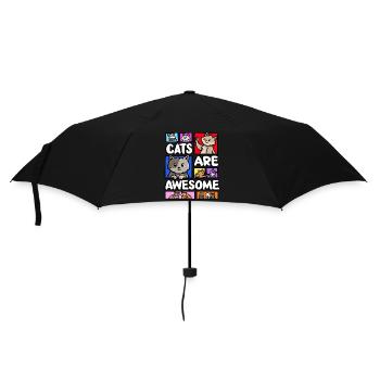 Cats are awesome, kitten lover meme, - Umbrella (small) - black - Front