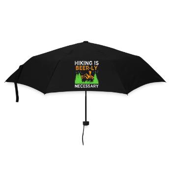 Wandern Wanderer Natur Trekking Outdoor Bergsteigerin - Regenschirm (klein) - Schwarz - Vorne