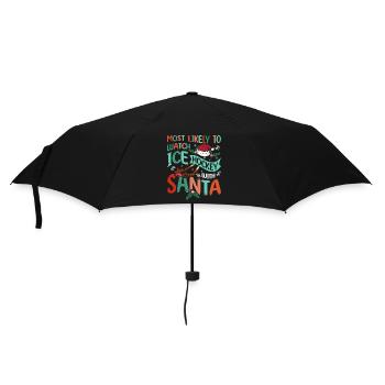 Les plus susceptibles de regarder Hockey sur glace avec le père Noël - Parapluie standard - noir - Devant