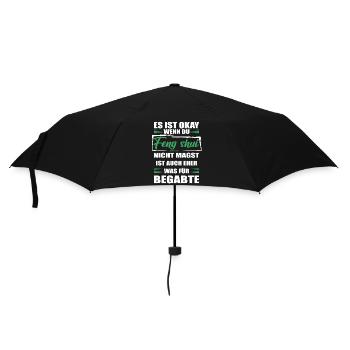 Feng shui Lustiger Spruch für Mann & Frau - Regenschirm (klein) - Schwarz - Vorne
