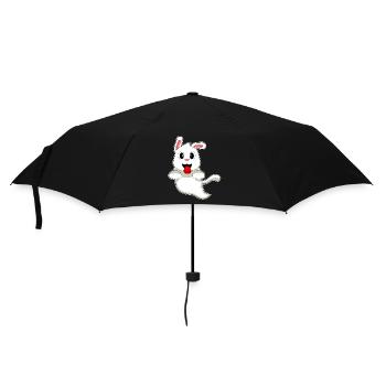 Hund Halloween Geist - Regenschirm (klein) - Schwarz - Vorne
