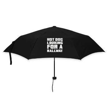 Hot Dog auf der Suche nach einem Flur - Regenschirm (klein) - Schwarz - Vorne