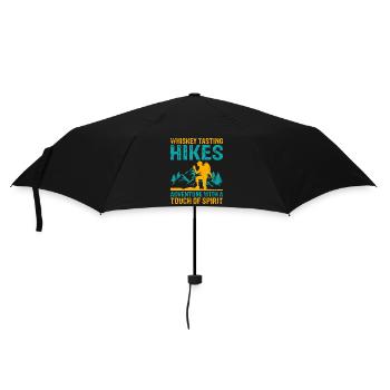 Wandern Wanderer Natur Trekking Outdoor Bergsteigerin - Regenschirm (klein) - Schwarz - Vorne