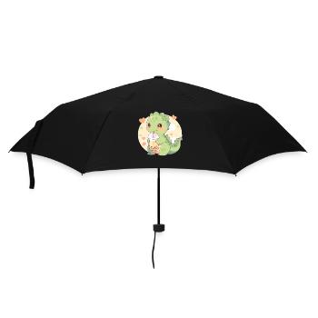 Kawaii Dinosaure Boissons Boba Bubble Tea Chibi - Parapluie standard - noir - Devant
