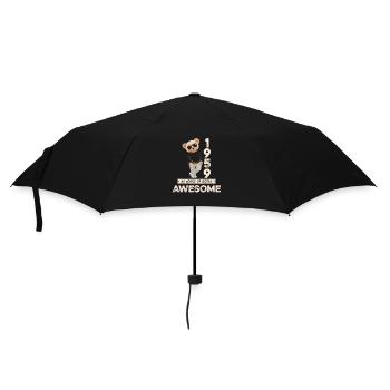 1959 Birthday Teddy Bear Being Awesome Orignal - Umbrella (small) - black - Front