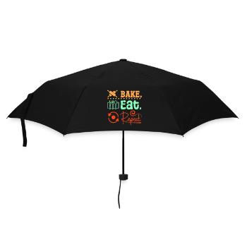 Baking bread eat repeat - Umbrella (small) - black - Front