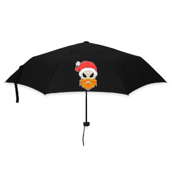 Weihnachtsmann Totenkopf - Regenschirm (klein) - Schwarz - Vorne