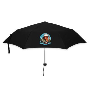 Fishing Beer Glass Fishing Fisherman Beer - Umbrella (small) - black - Front