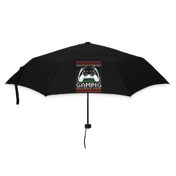 Funny Christmas Forecast Gaming Controller Ugly - Umbrella (small) - black - Front