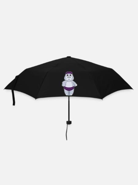 Nilpferd Schwimmen Badekappe Sommer - Regenschirm (klein) - Schwarz