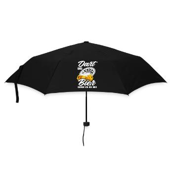 Dart Und Bier Dartspieler - Regenschirm (klein) - Schwarz - Vorne