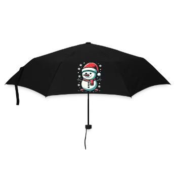 Snowman Dabbing Snowman Dab Snowmen - Umbrella (small) - black - Front